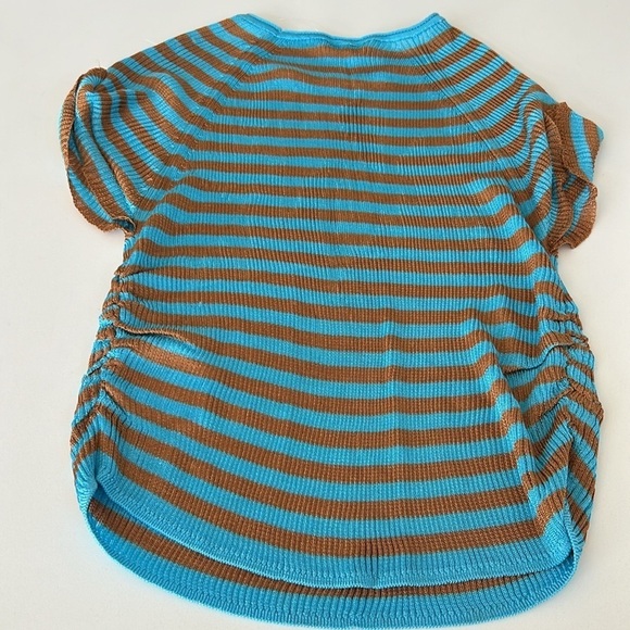 Free People Sail Away Short Sleeve Tee Savannah Blue Orange Combo Medium - Picture 10 of 12